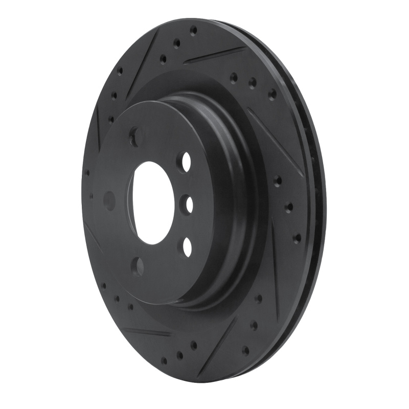 BMW 228i Gran Coupe Brake Rotor (1) - Rear Left - R1 Concepts - Drilled & Slotted - Black - `16-`26